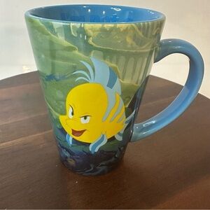Disney Little Mermaid Flounder “I’m Not a Guppy!”Coffee Tea Mug Blue Green 10oz